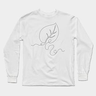 Continuous Line Leaf Long Sleeve T-Shirt